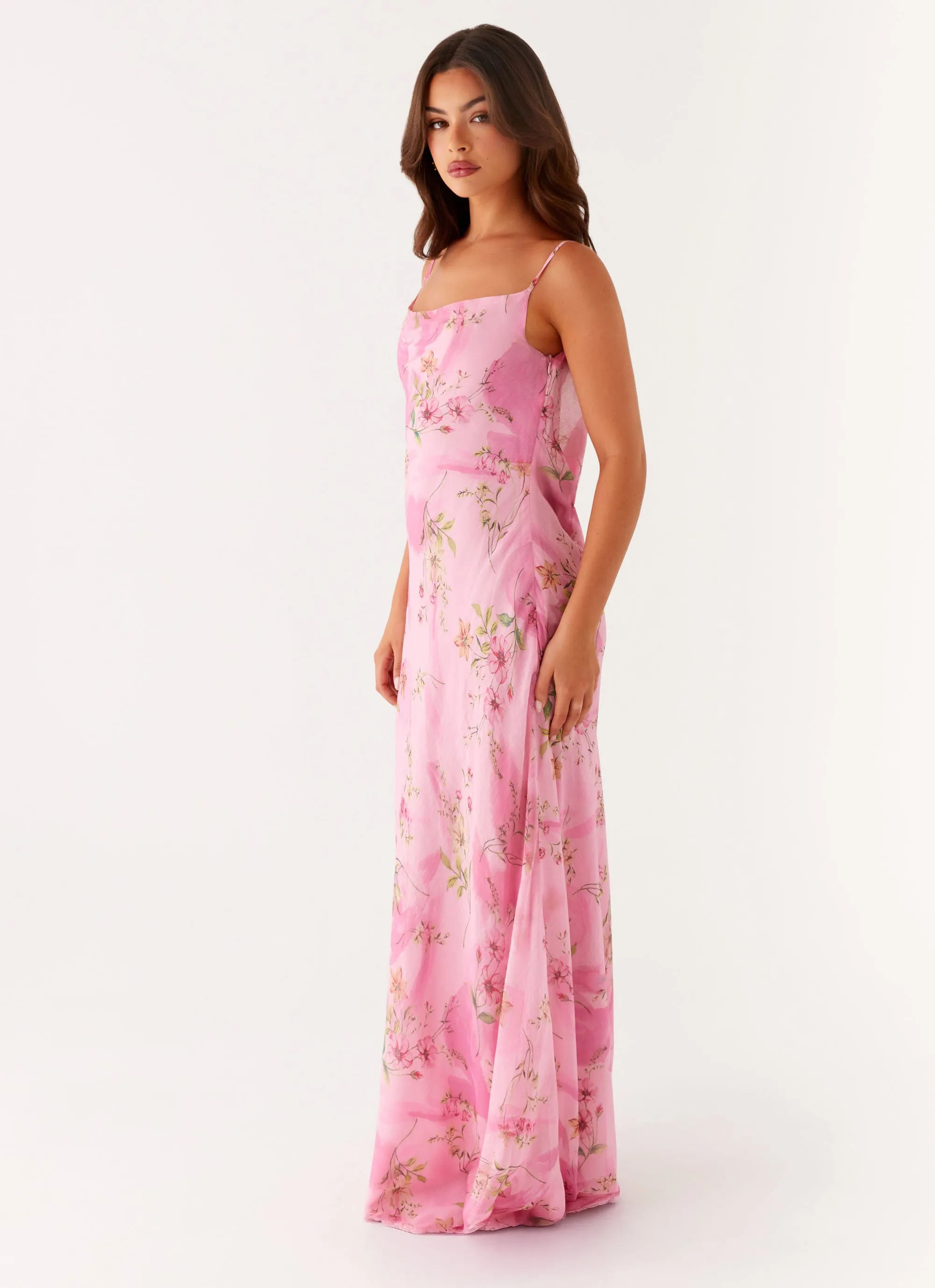 Essential Style Versatile Cut Orlando Maxi Dress - Pink Floral Print