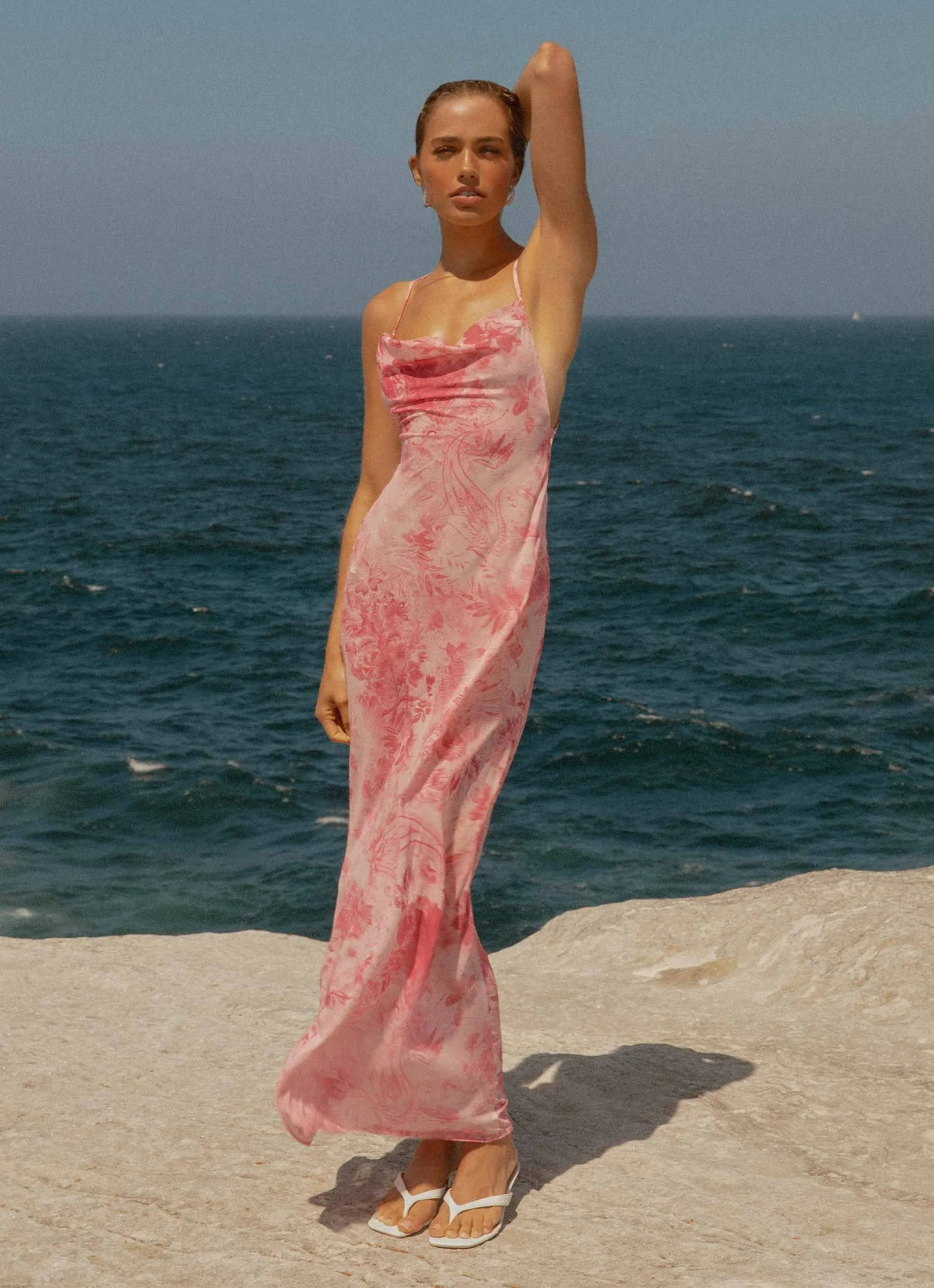 Tara Maxi Dress - Pink Print Everyday Outfit