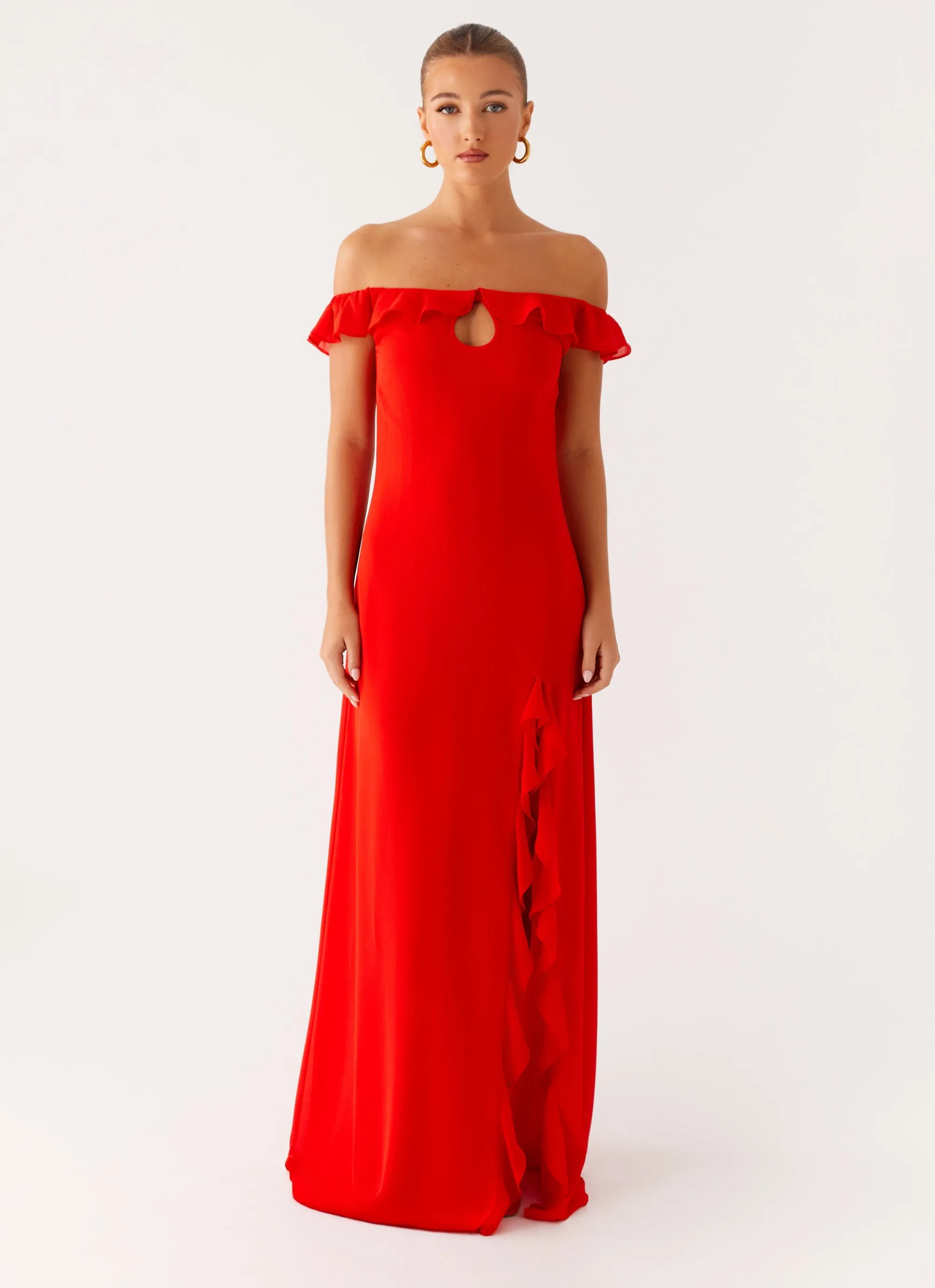 Style Upgrade Back Glow Braxton Maxi Dress - Red