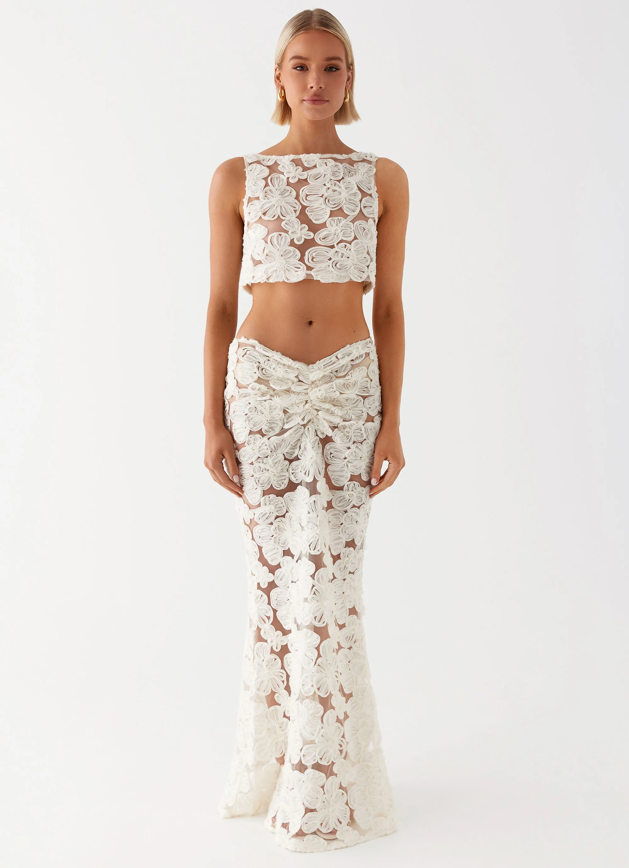 Style Staple Fiorella Floret Maxi Skirt - Ivory