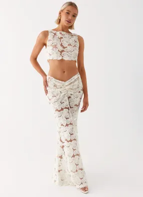 Clean Finish Fiorella Floret Maxi Skirt - Ivory
