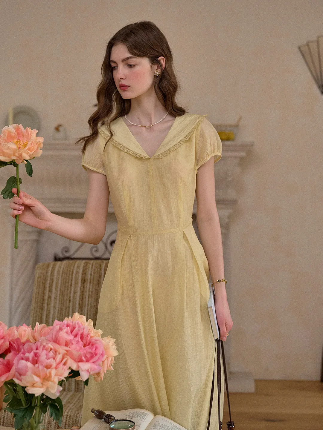 Work Fit Trend Appeal Caroline V-Neck Lace Lyocell Dress