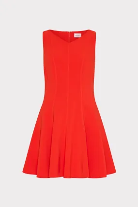 Fitted Mood Sleeveless Stretch Cady Fit And Flare Dress