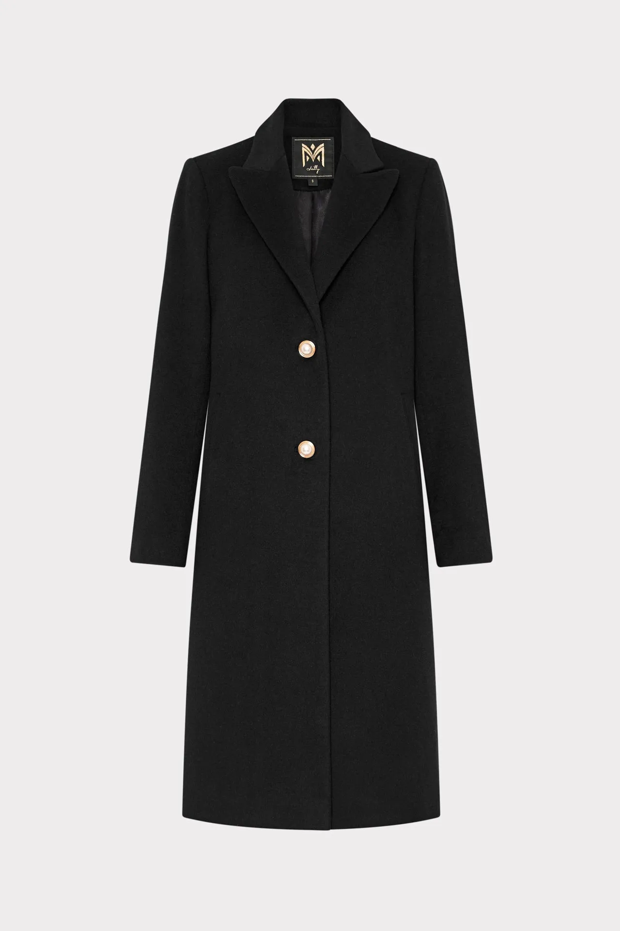Single Breasted Wool Coat With Pearl Buttons Notch Lapel Street Comfort Fit