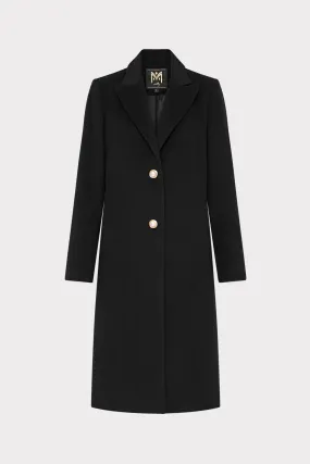 Single Breasted Wool Coat With Pearl Buttons RipResistant Reinforcement Breathable Layer