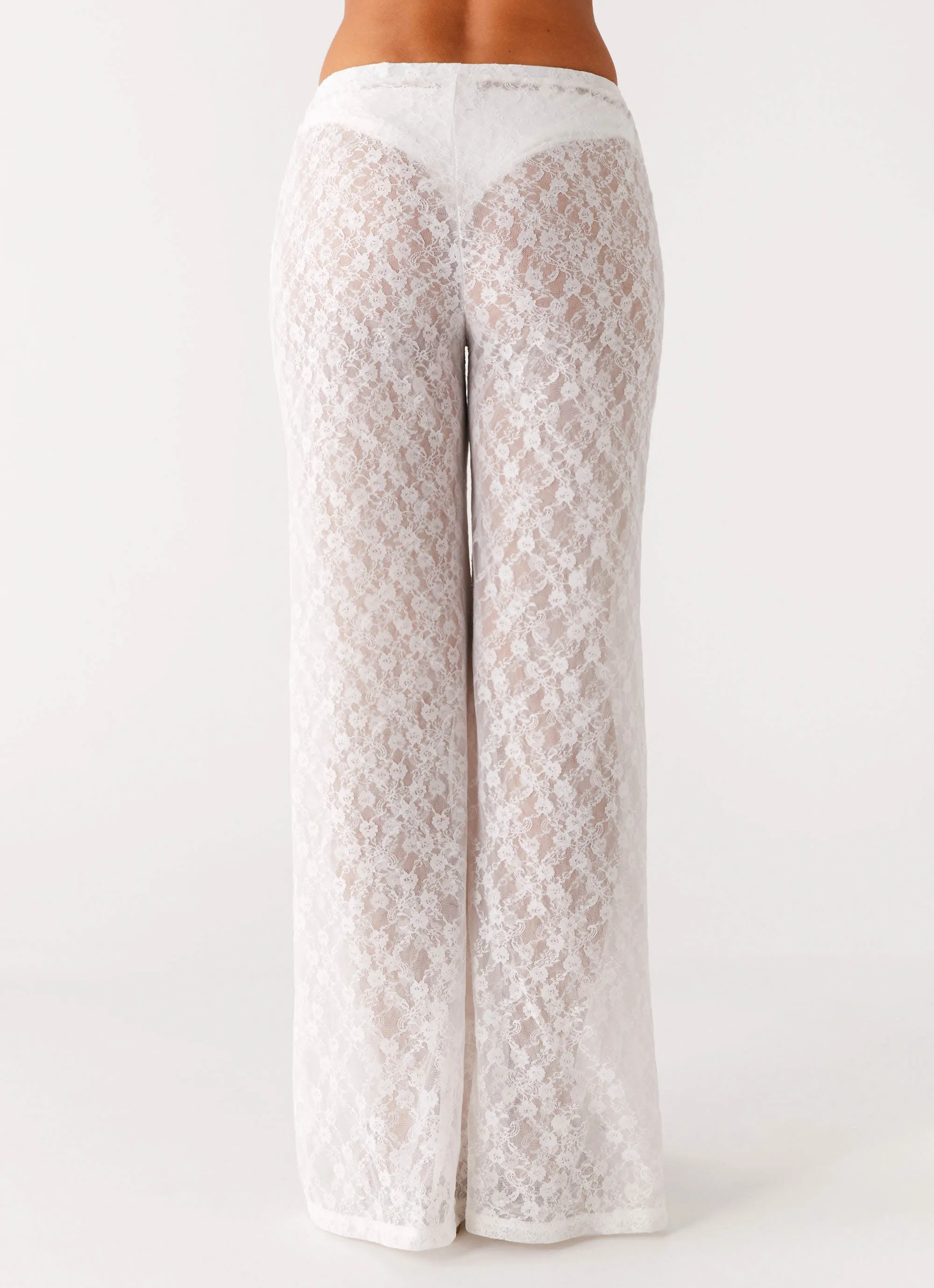 Matcha Lace Pants - White Multi Pocket System