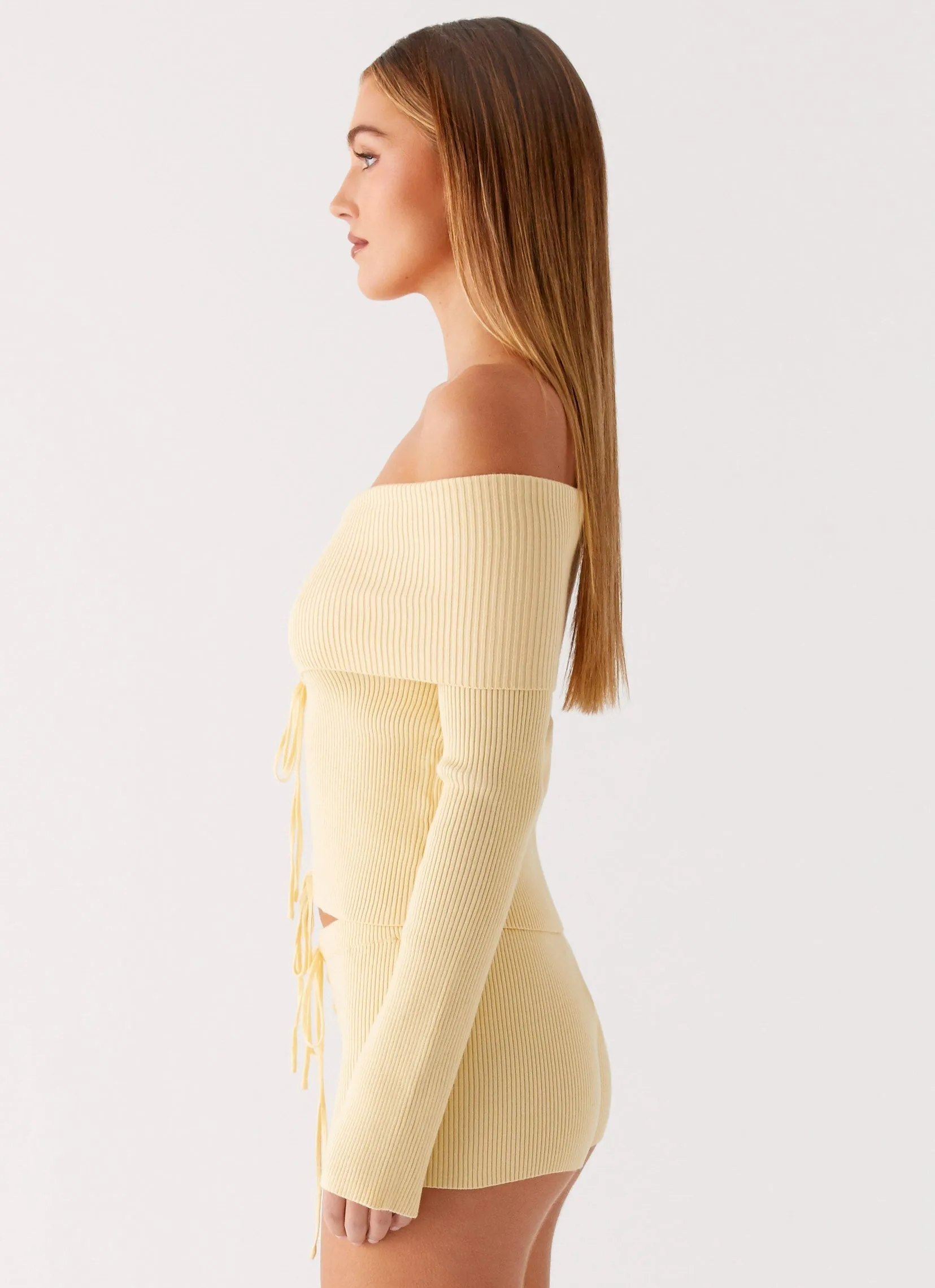 AntiStaticFinish ResilientStretch Muted Muse Knit Long Sleeve Top - Yellow