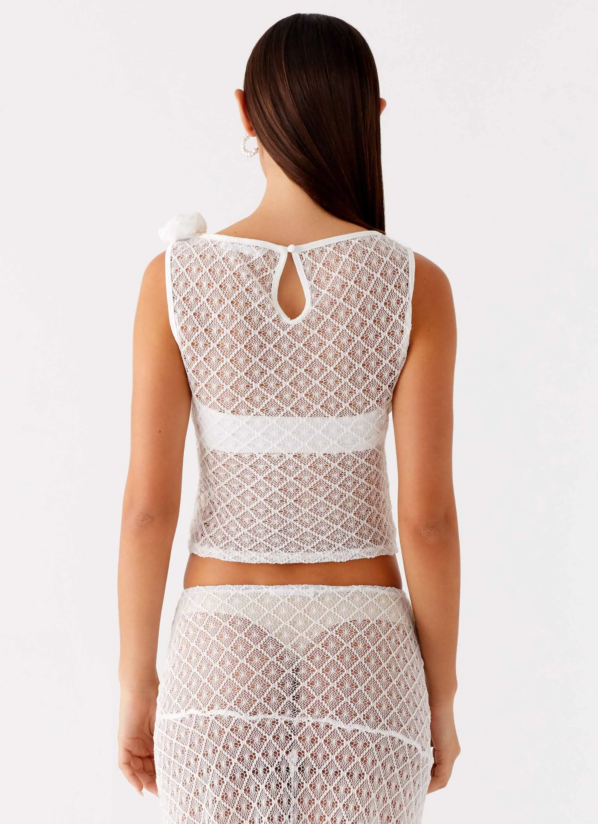 BondedHemline Velli Crochet Top - White