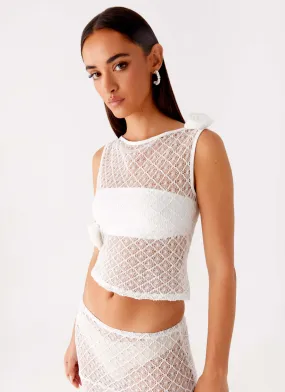 Velli Crochet Top - White Trendy Shirt