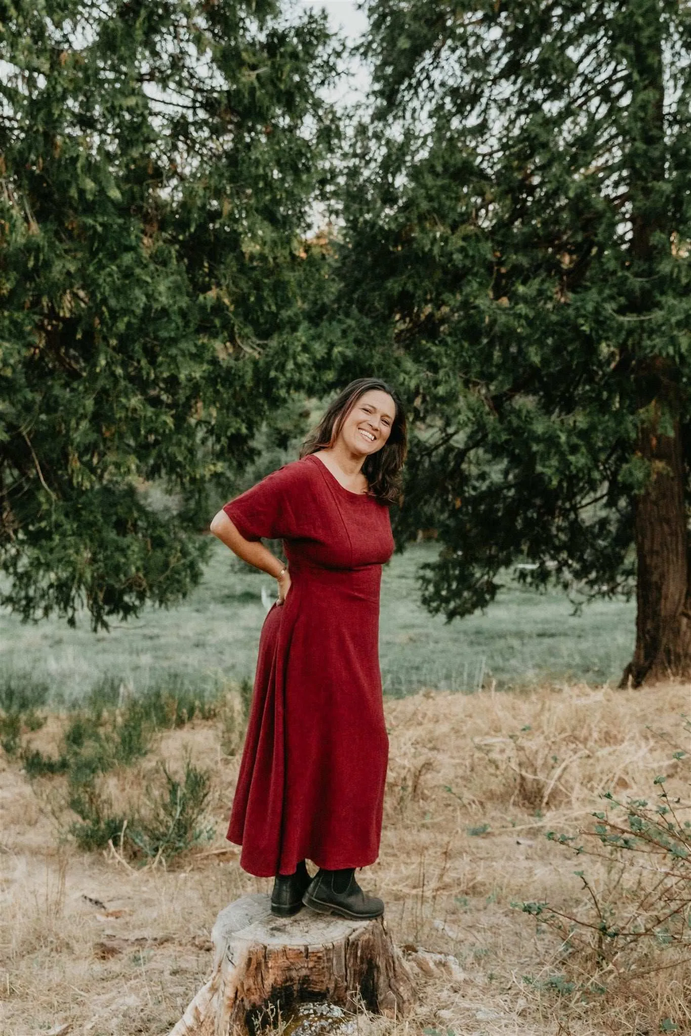 Elegant Layers Bella Dress in Ruby Checker