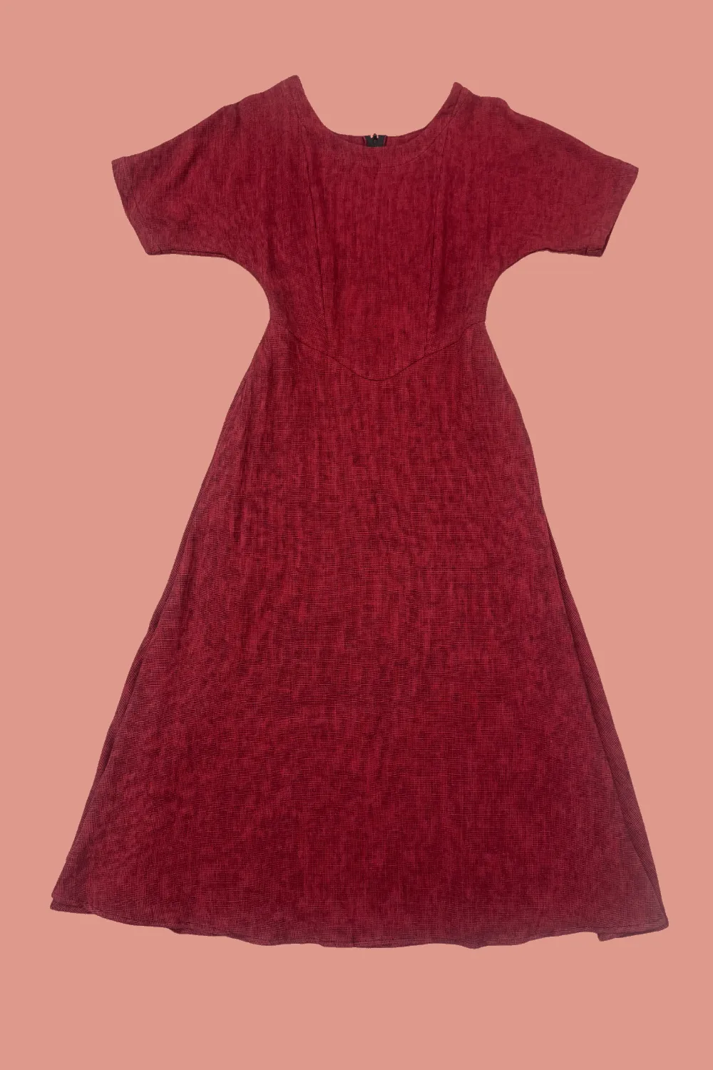 Elegant Vibe Morning Glow Bella Dress in Ruby Checker