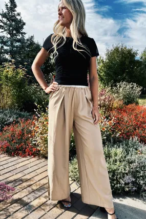 Edge Line Wide Leg Pants Flexible Material
