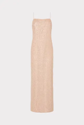 Event Glow Contrast-Panel Anastasia Sequins Gown