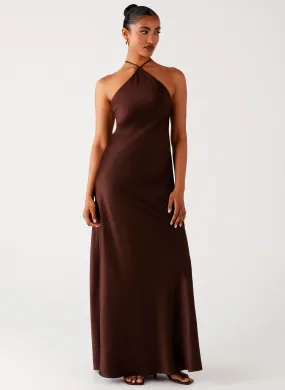 Lightweight Tulama Maxi Dress - Chocolate