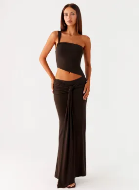 Luara Cut Out Maxi Dress - Chocolate Stylish Touch