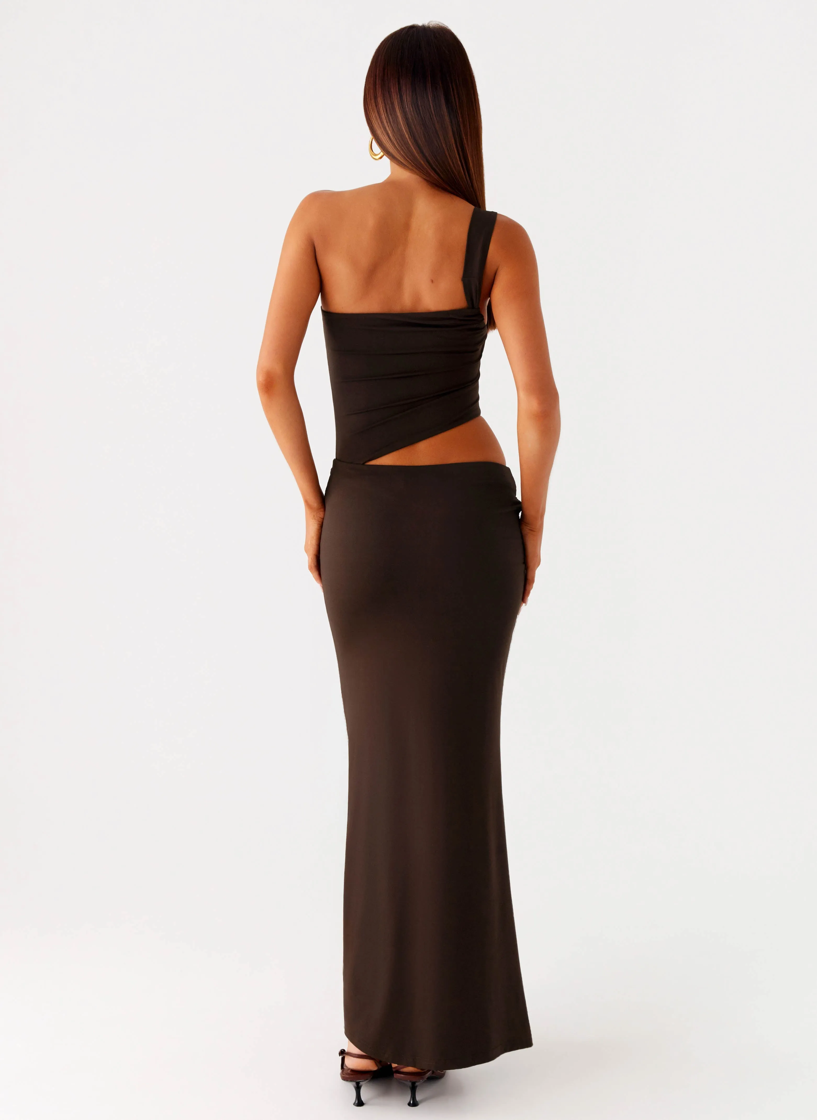 Luara Cut Out Maxi Dress - Chocolate Relaxed Comfort Look Flattering Cut Wear