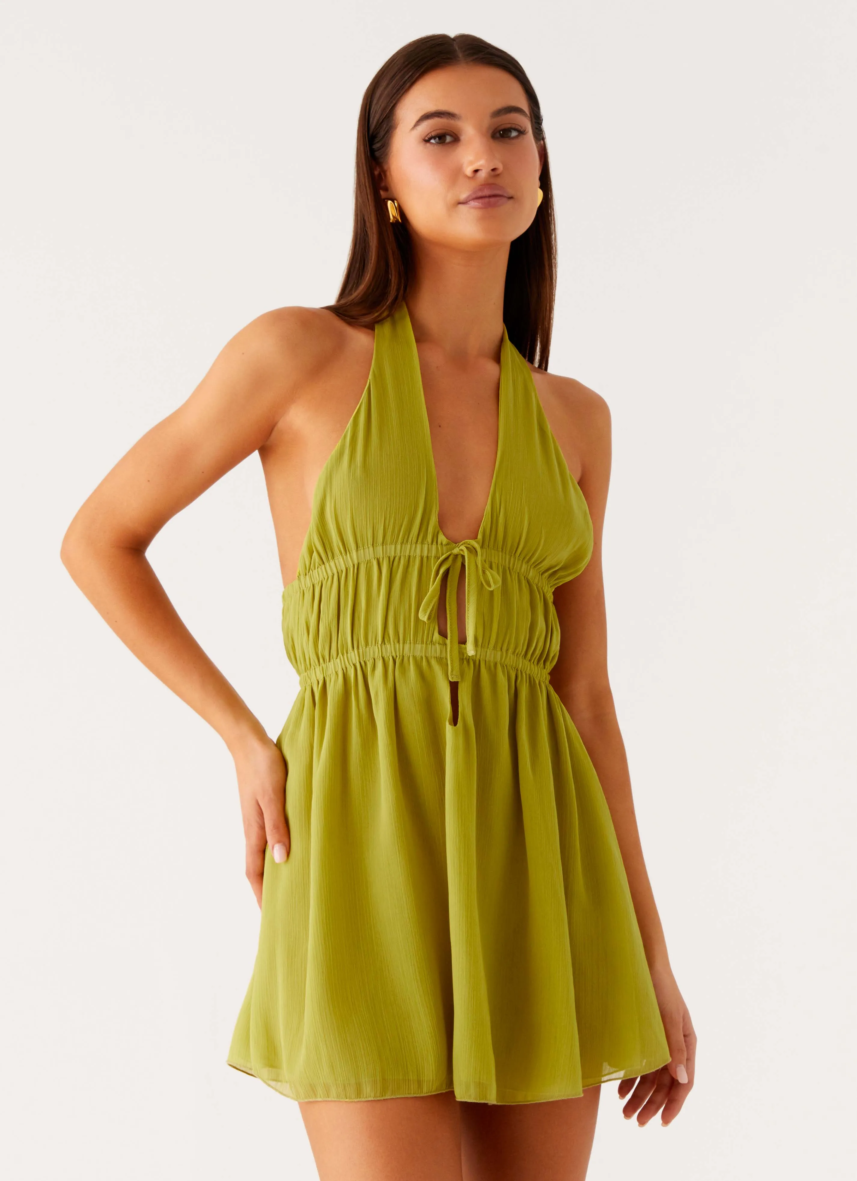 Dione Halter Mini Dress - Citrus Mid Rise Heritage Craft