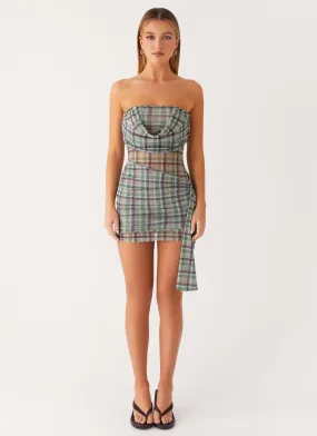 Light Volume Seren Mini Dress - Cedar Check