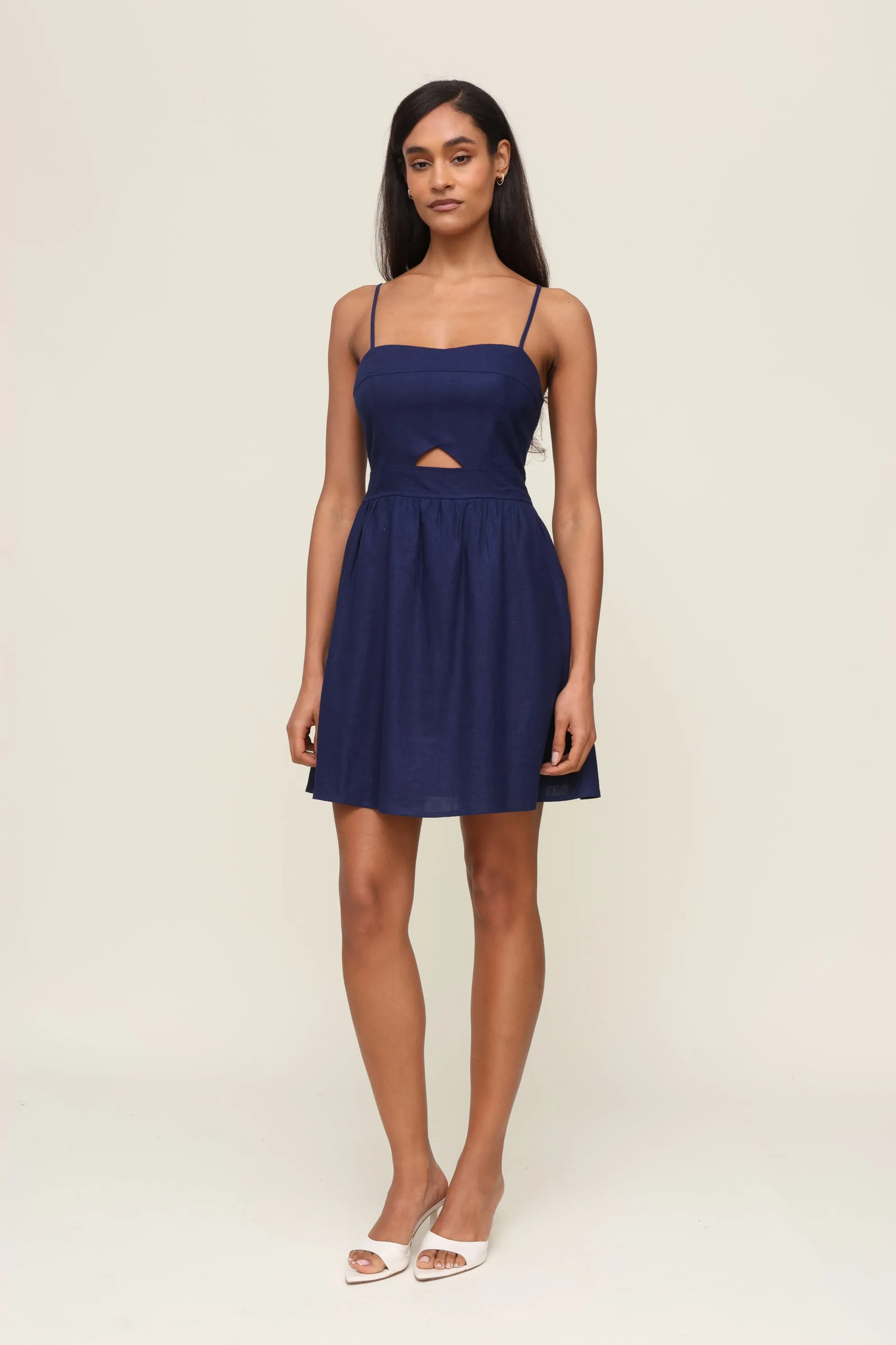 The Abby Linen Mini Dress Smooth Feel