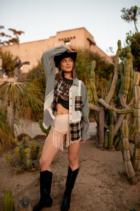 Sunday Walk Style Mystic Stripe Plaid Shacket