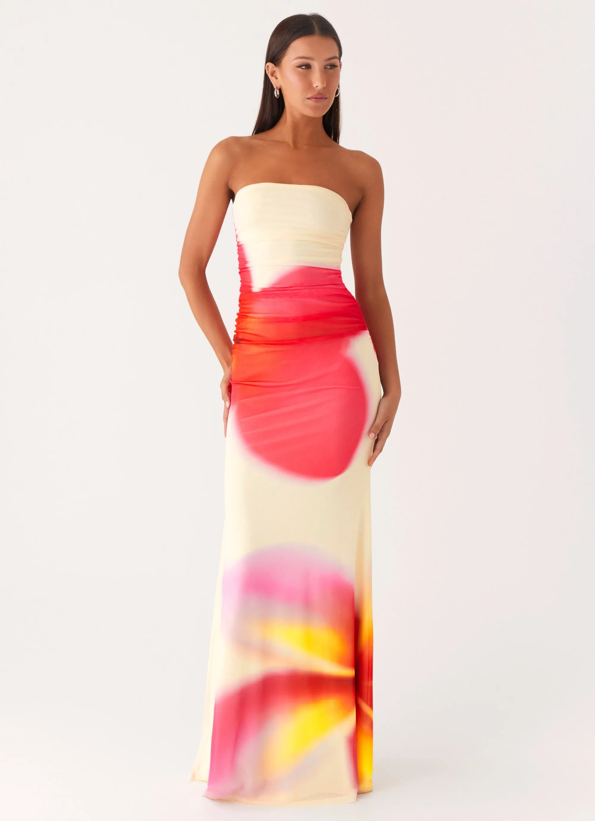 Open-back Iroha Strapless Maxi Dress - Frangipani Yellow