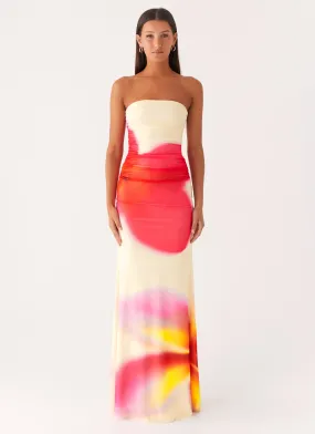 Chic Everyday Wear Perfect Day-to-Night Iroha Strapless Maxi Dress - Frangipani Yellow