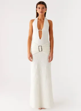 Cozy Fit Smoke Ivy Maxi Dress - White