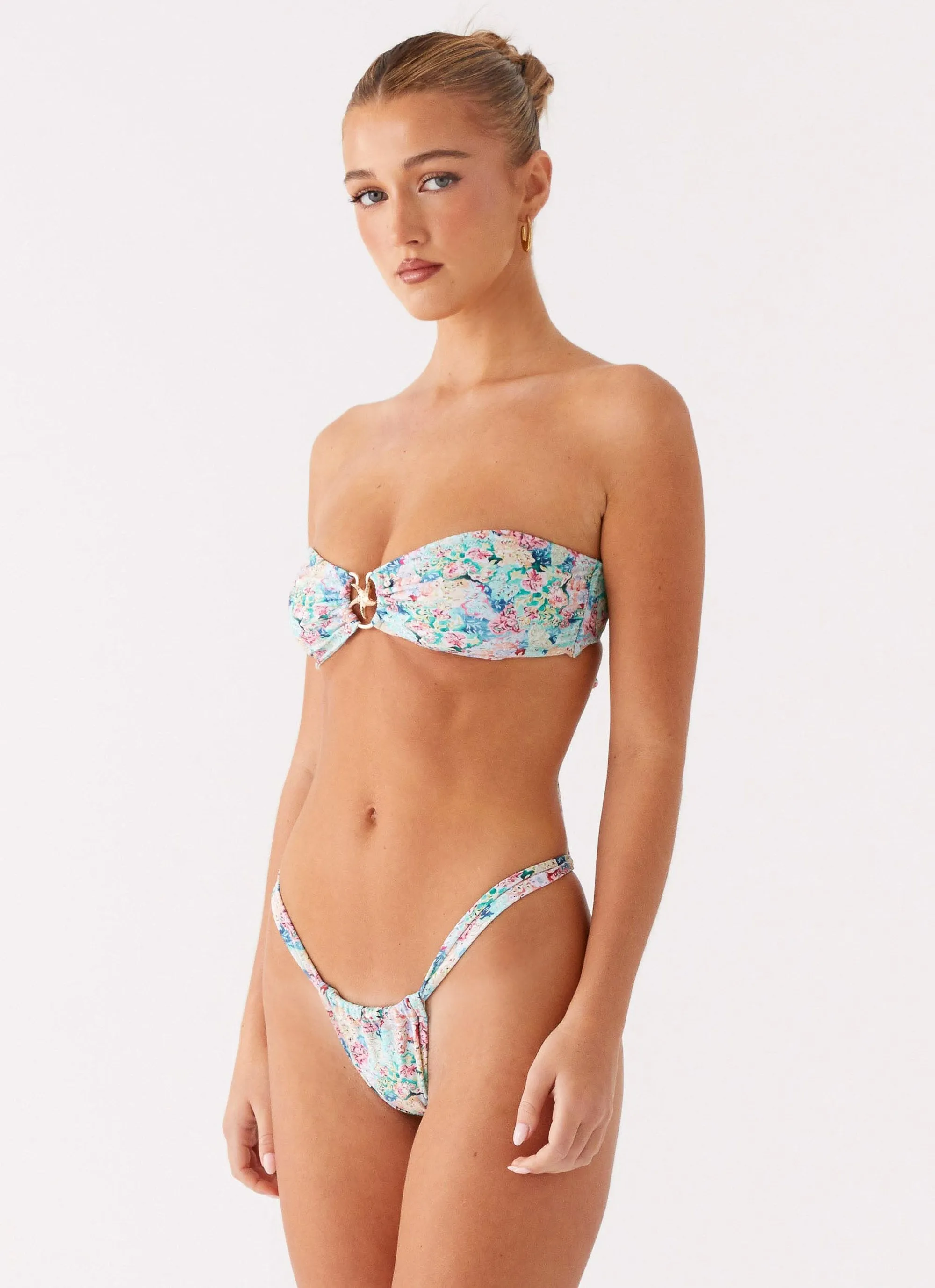 Minimalist Swim ruffles Airlie Scrunch Bikini Bottoms - Santorini Floral