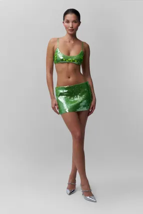 Sequin Mini Skirt Breathable Lining Neat Mood