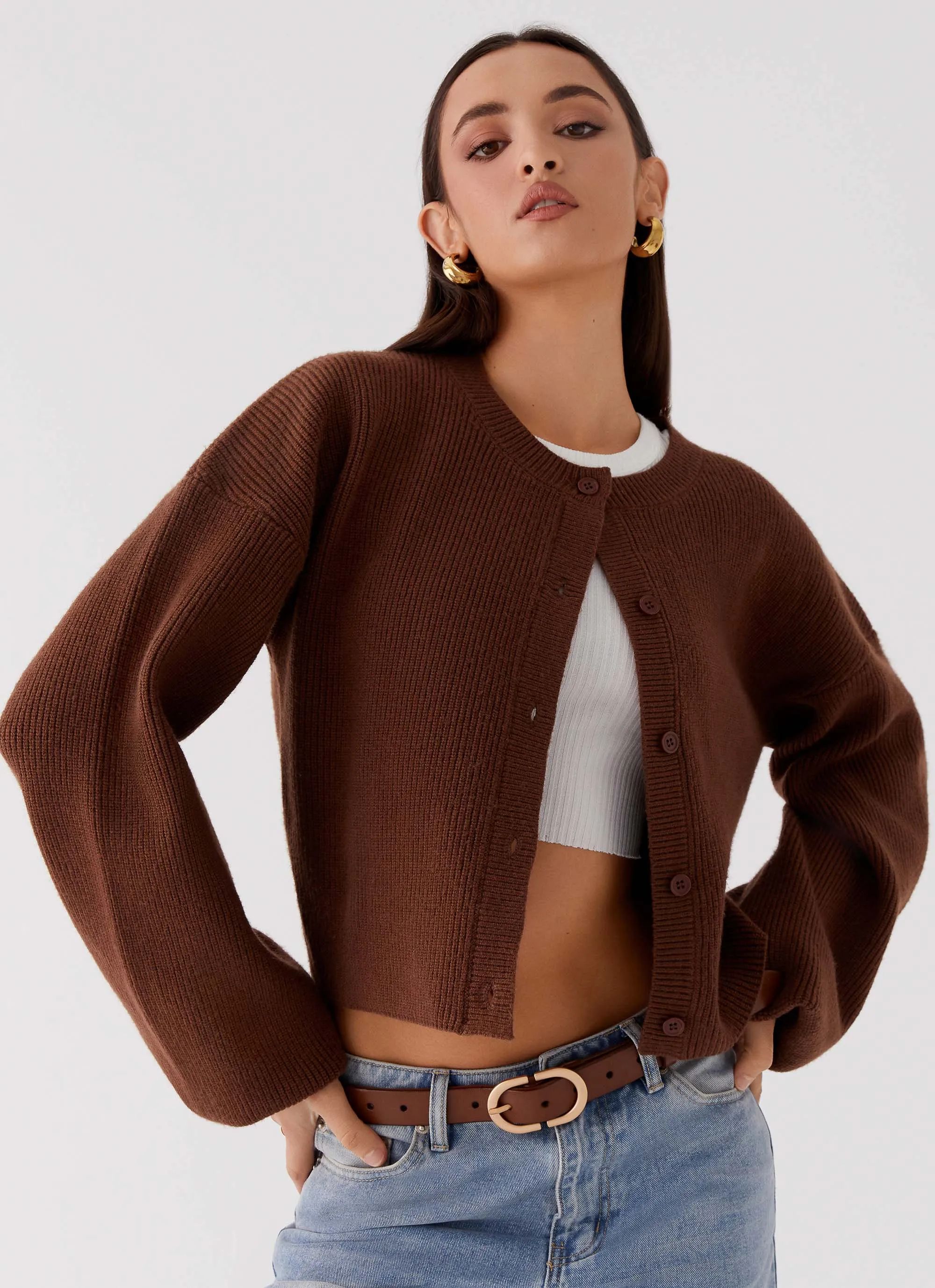 Daphne Knit Cardigan - Chocolate Insulated Design