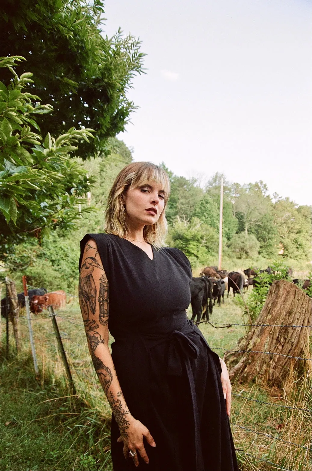 Trendy Silhouette Ivy Dress in Black