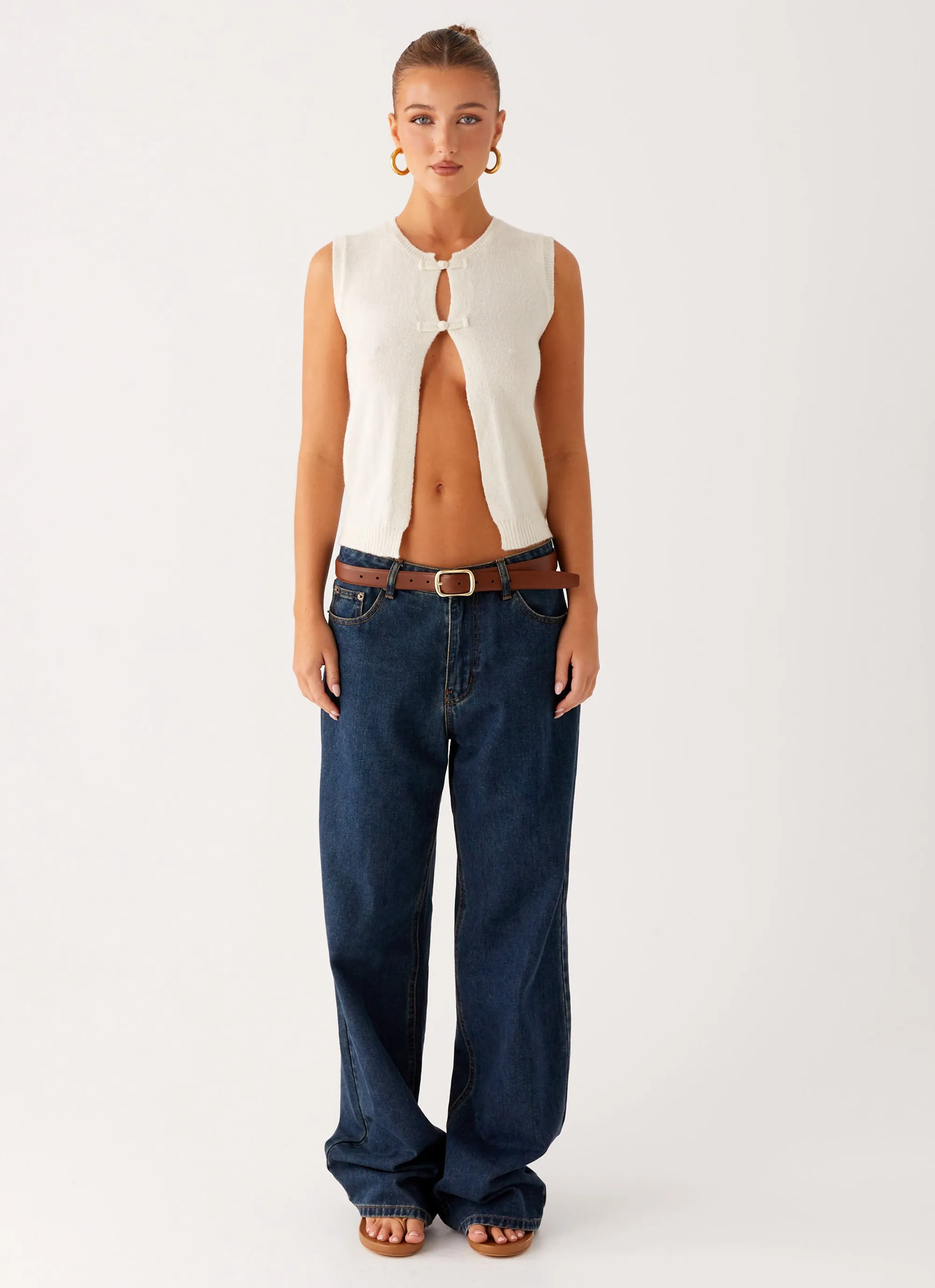 Soft Sweater Maali Knit Top - White