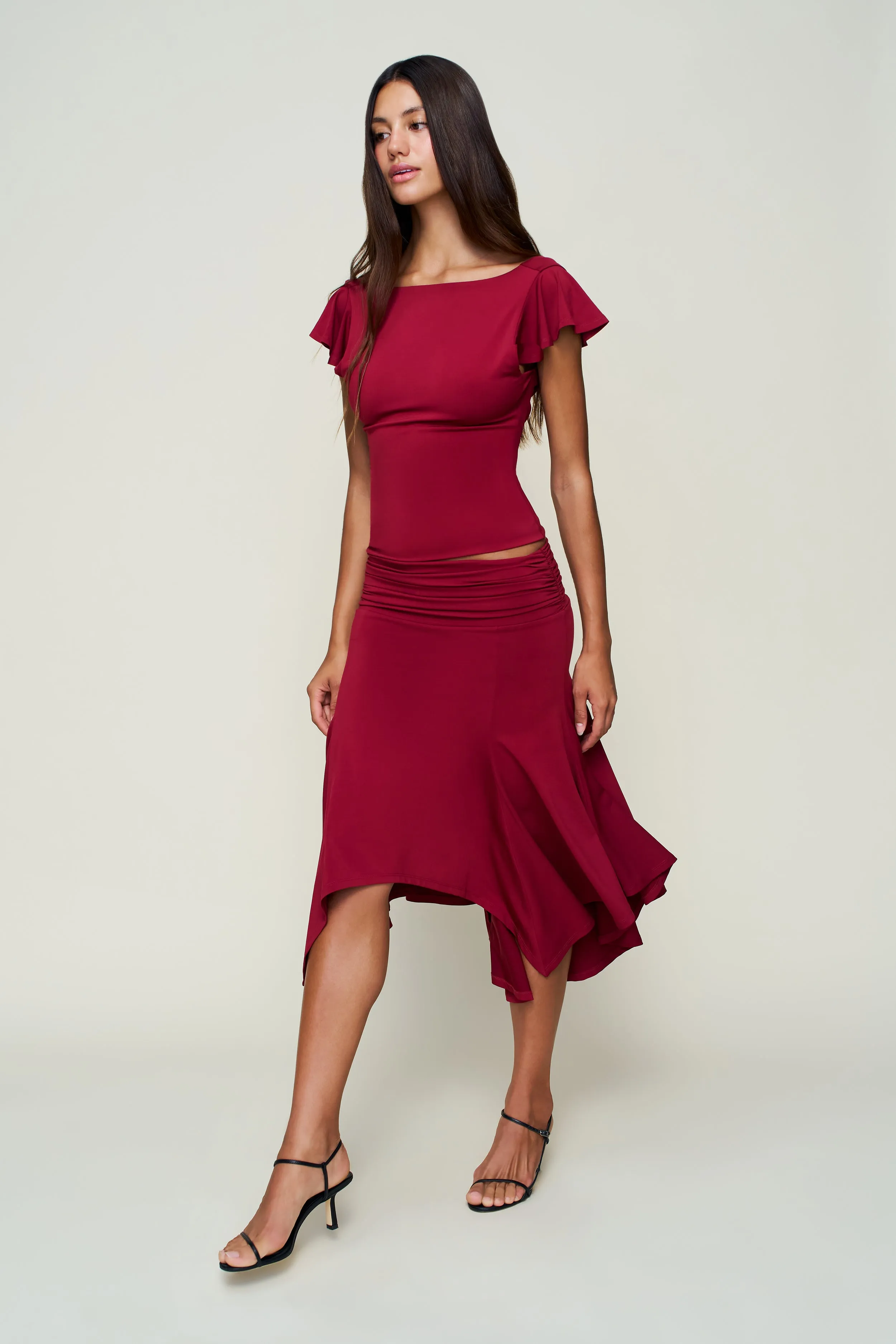 Opaque Lining Soffiano Skirt