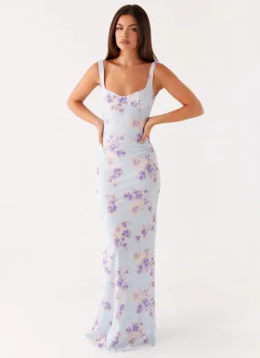 Flattering and Effortless Silky Finish Charity Maxi Dress - Print