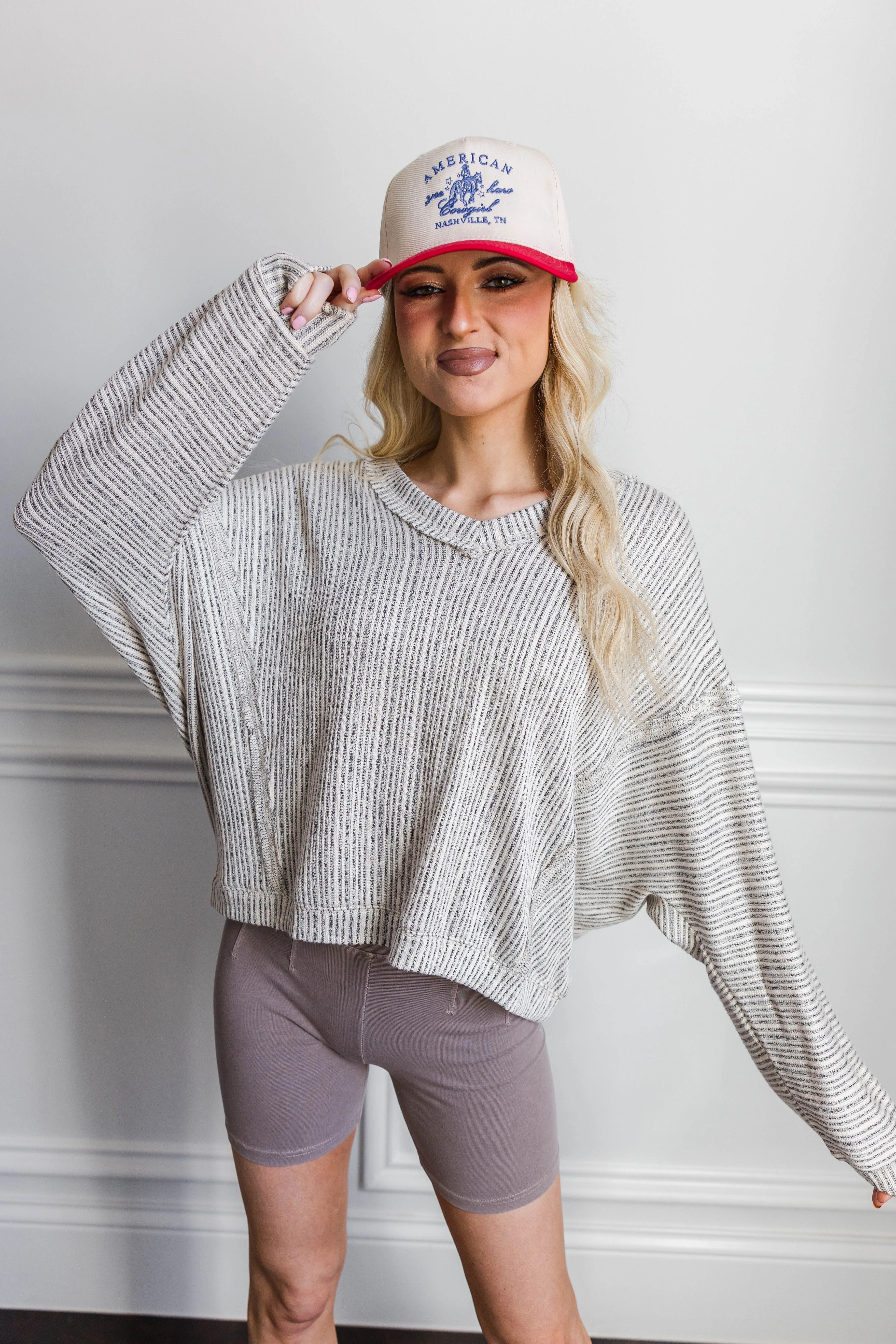 Hillsboro V Neck Sweater- Ivory Warm Touch