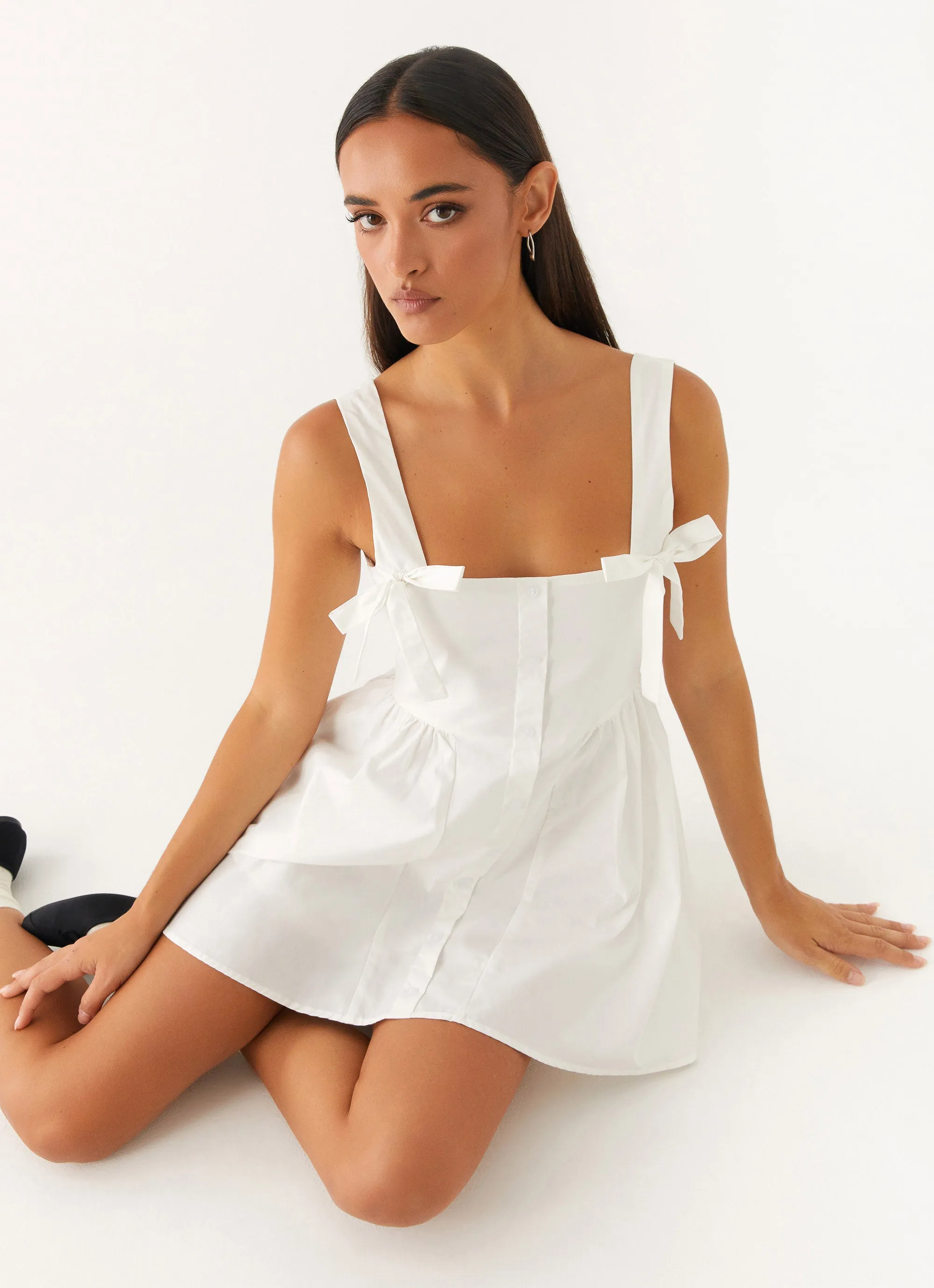 Unconditional Mini Dress - White Relaxed Vibe