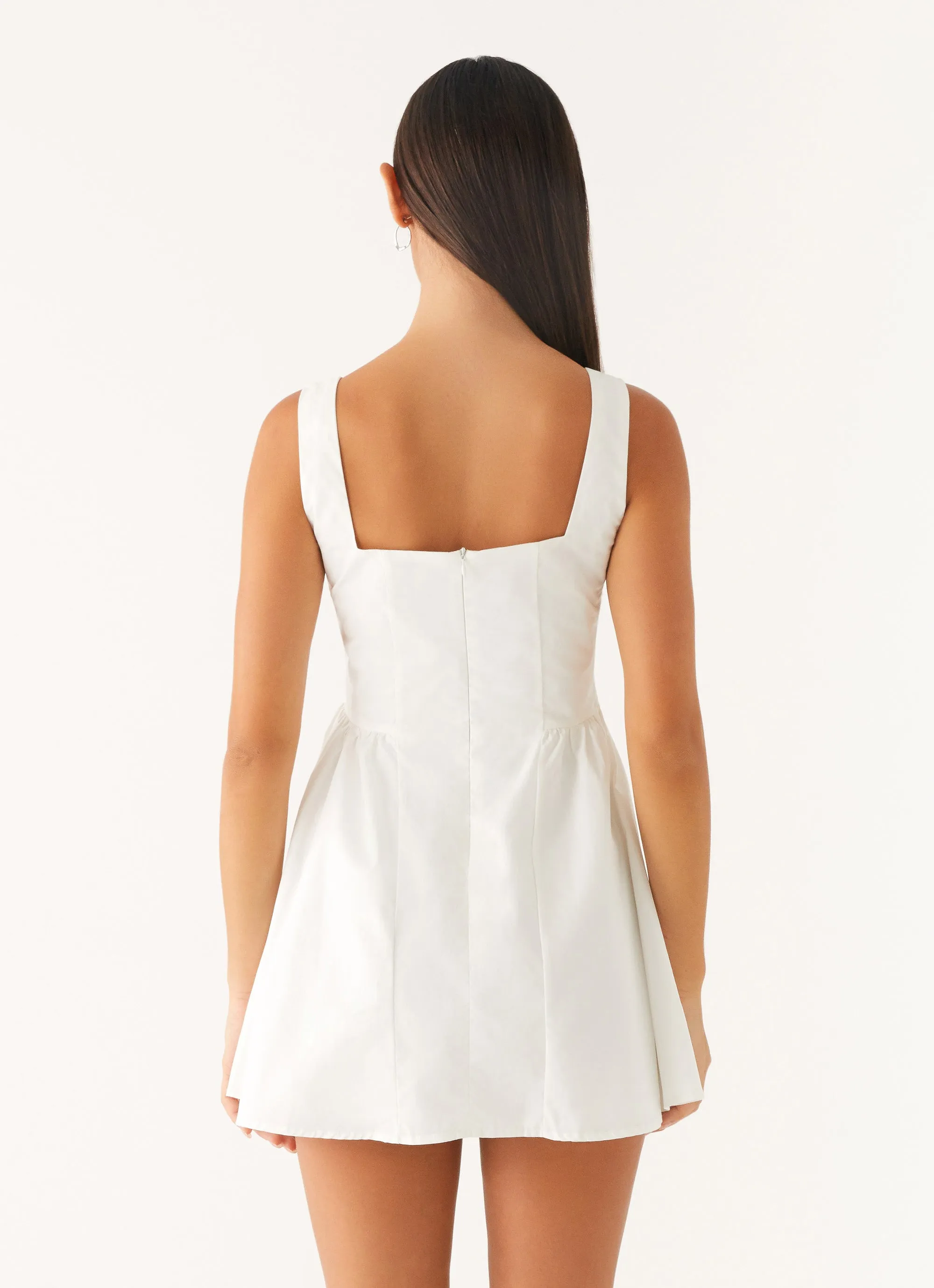 button detail Unconditional Mini Dress - White