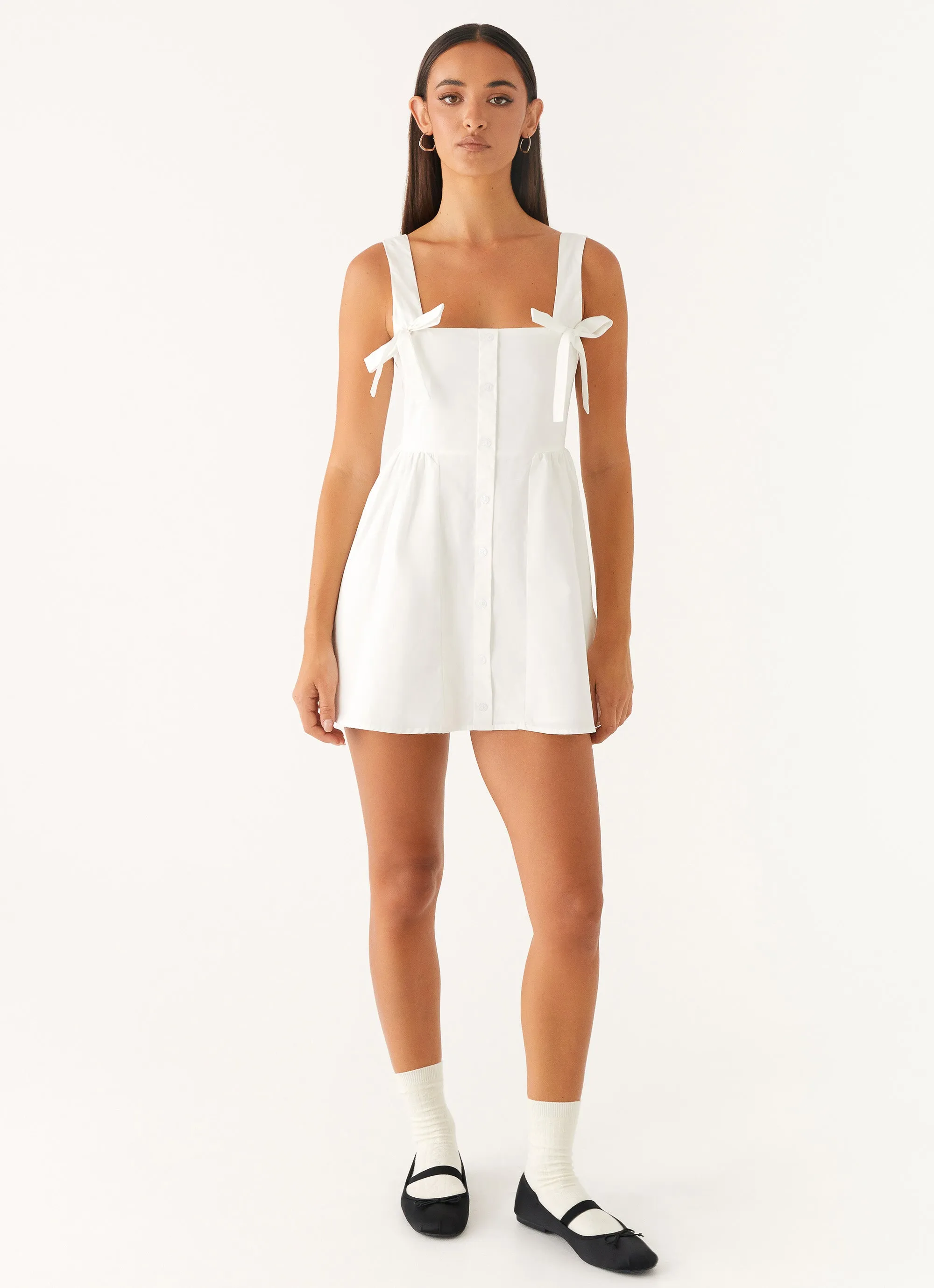 Unconditional Mini Dress - White Flexible Motion