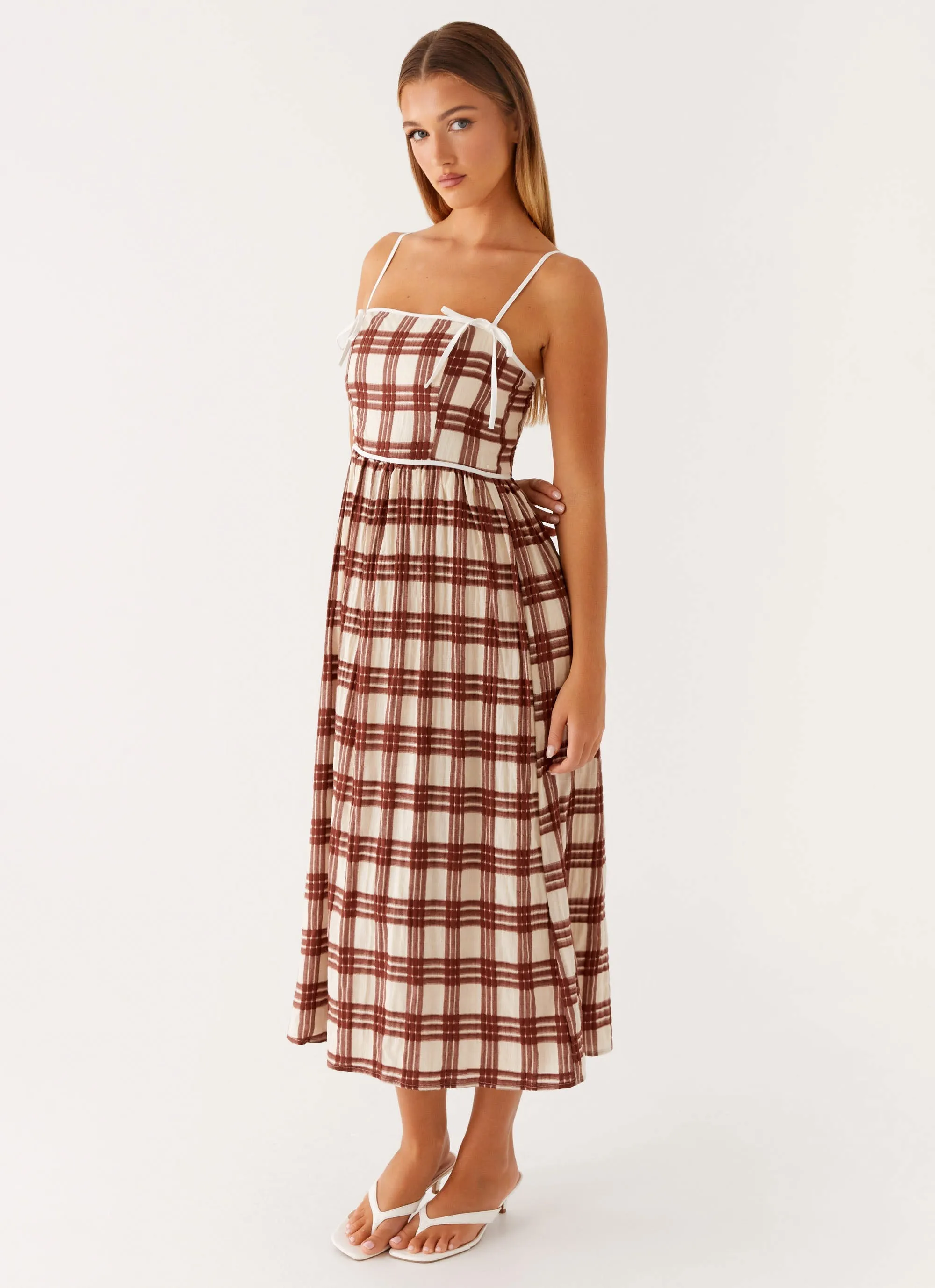 Shyanne Midi Dress - Chocolate Check Birthday-Celebration Fresh Color