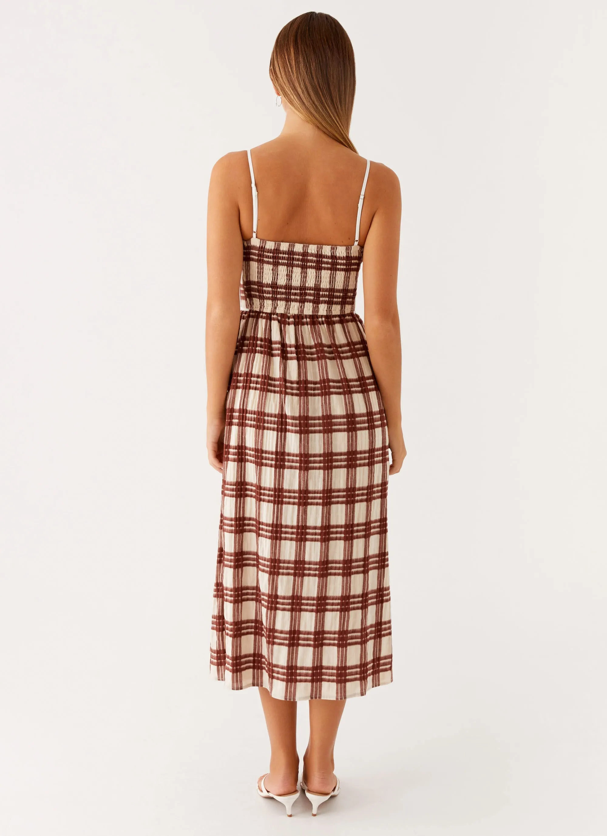 Shyanne Midi Dress - Chocolate Check Daily Wear