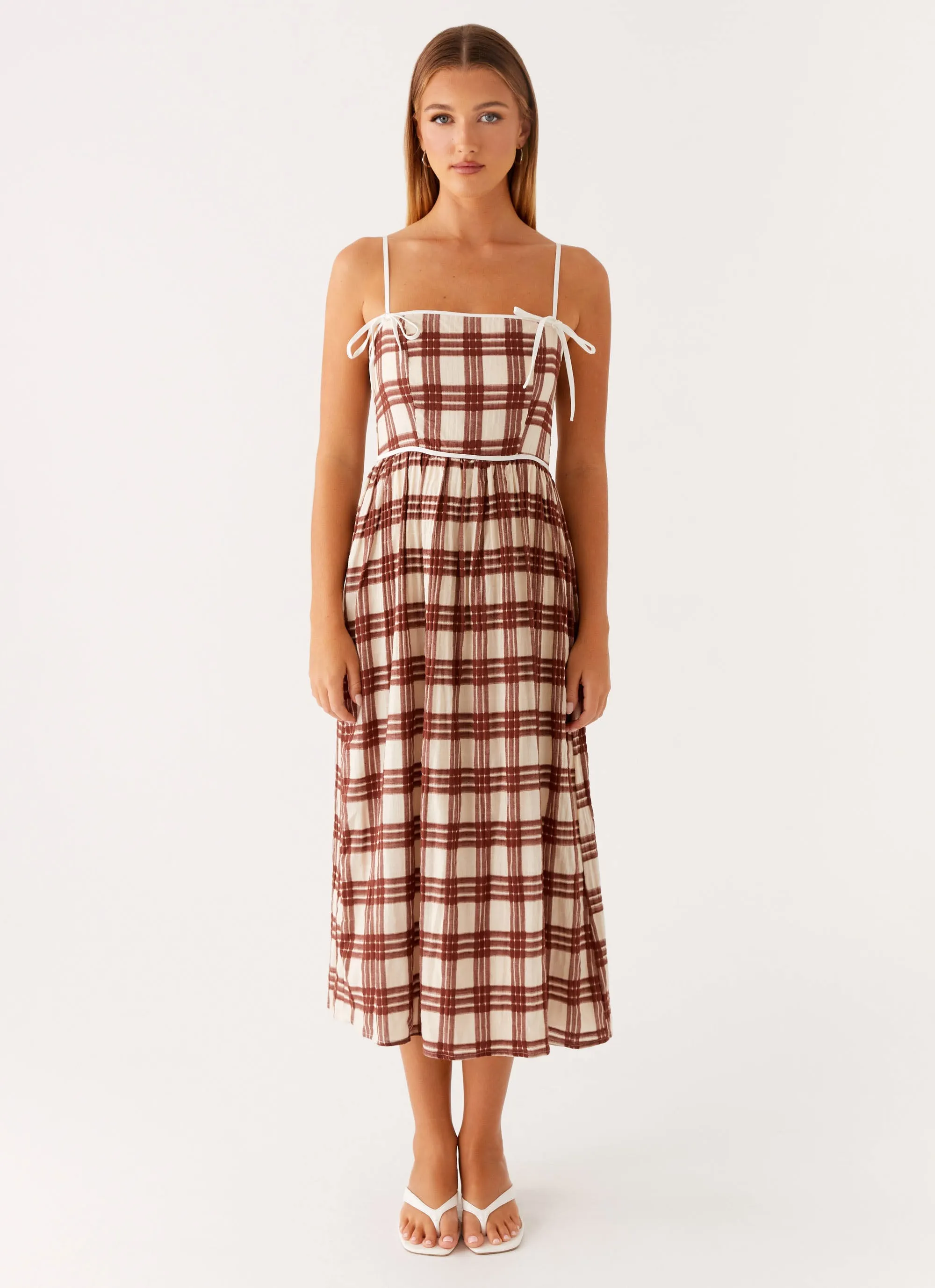 Shyanne Midi Dress - Chocolate Check Perfect Cut