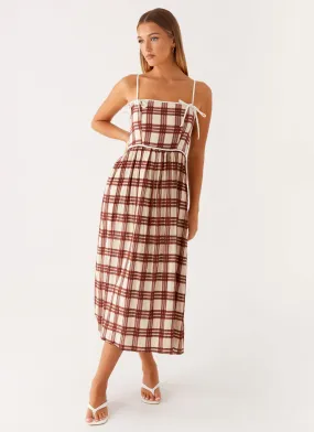 Shyanne Midi Dress - Chocolate Check Easy Pairing