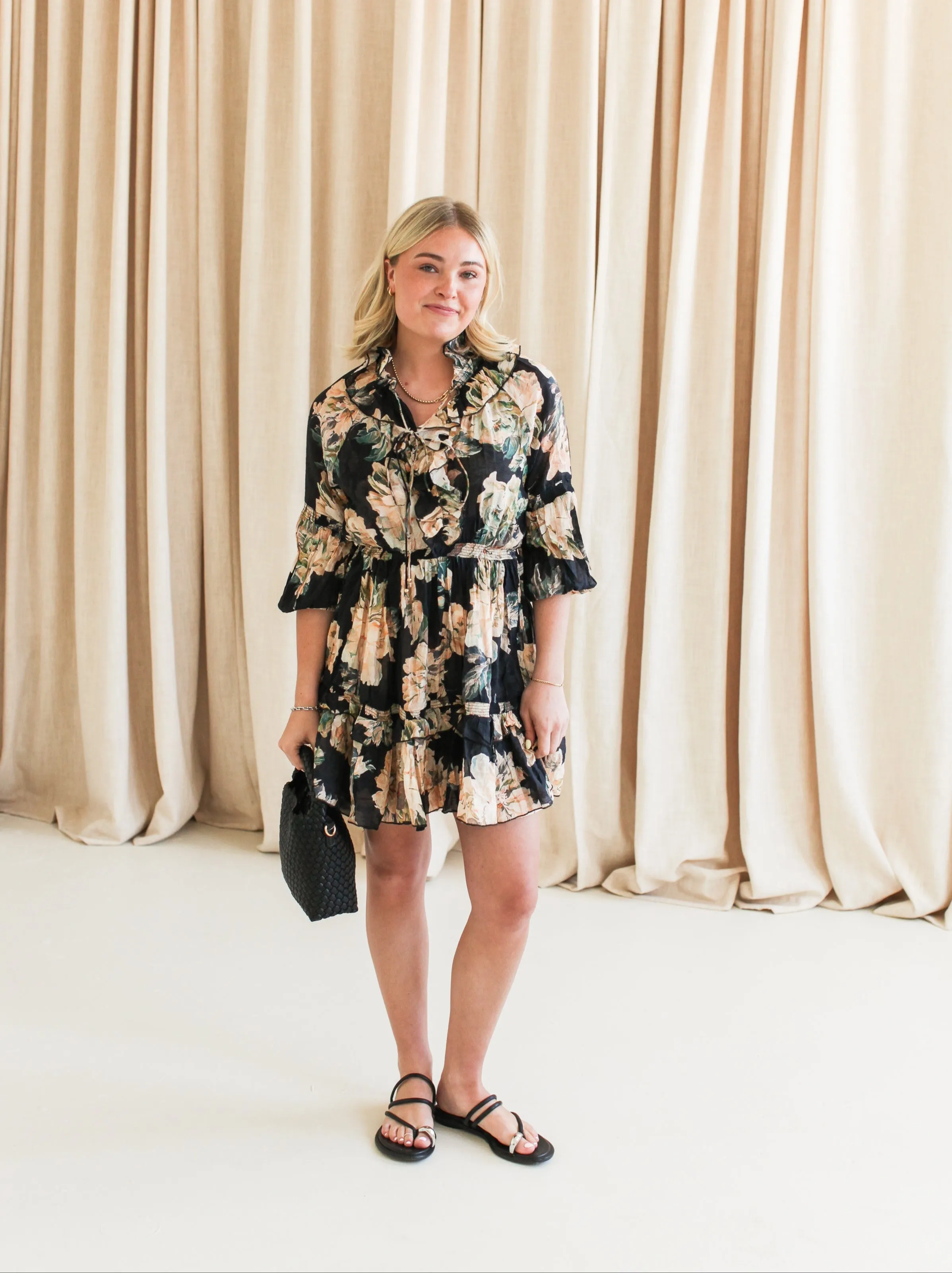 Elegant Layering Natural Silhouette Brynn Floral Mini