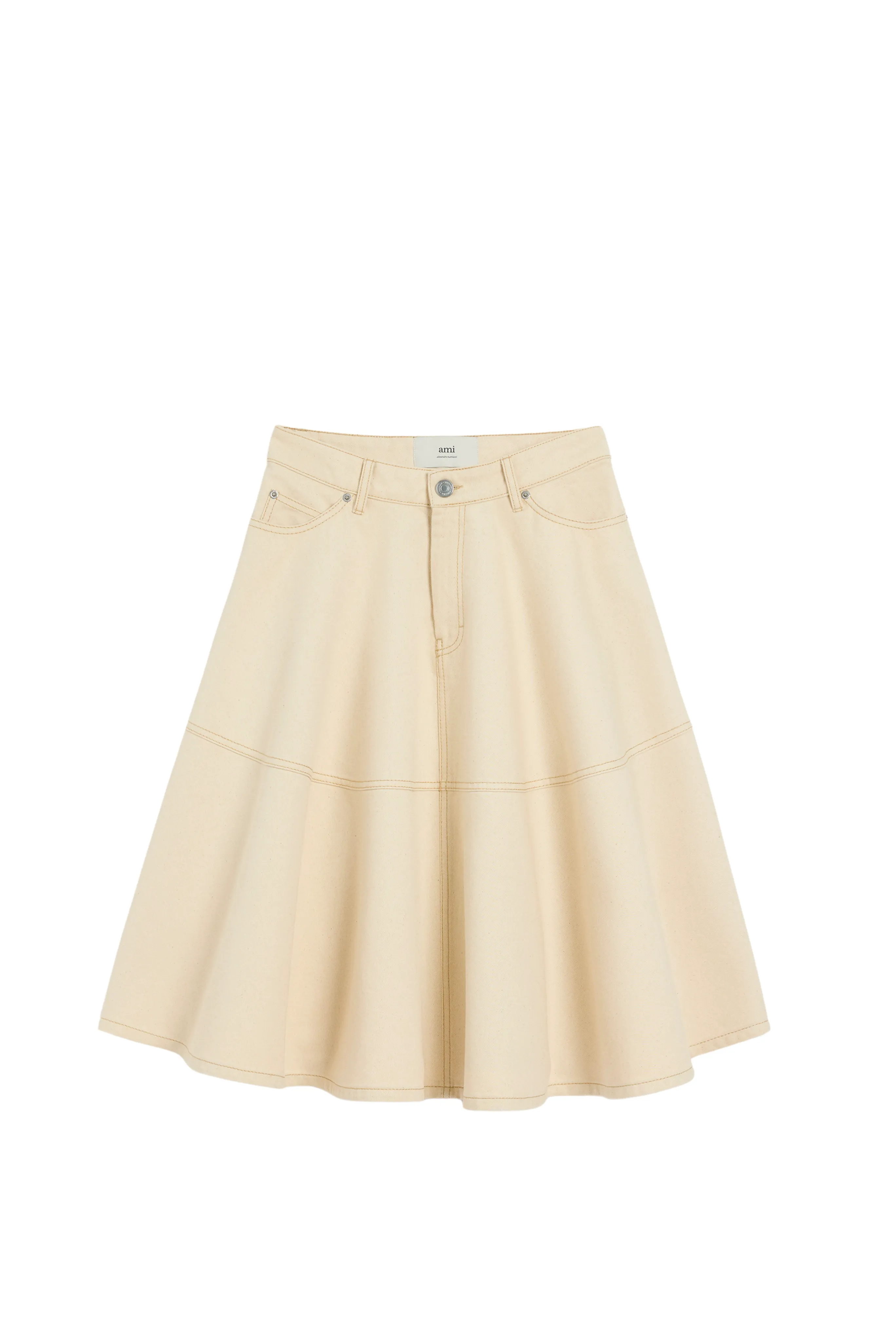 Denim Midi Skirt Chill Mood Fresh Detail