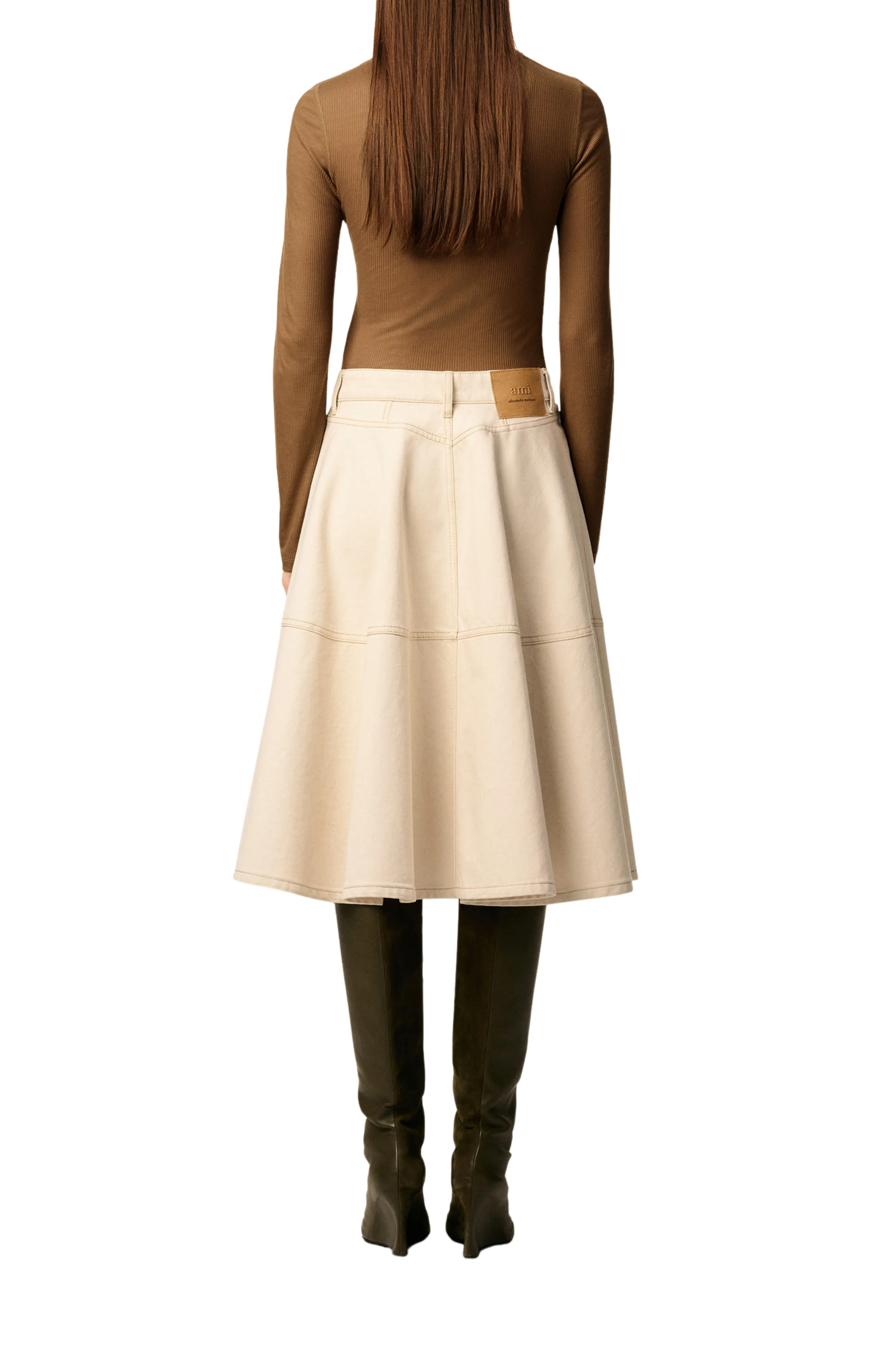 Gentle Vibe Denim Midi Skirt