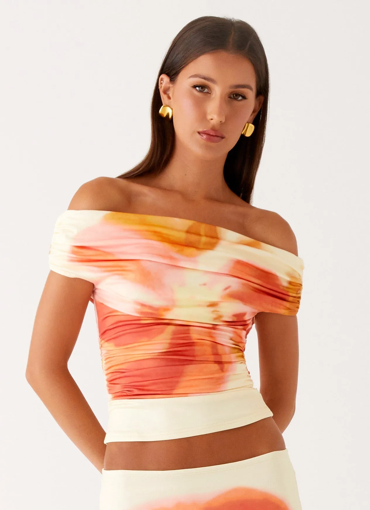 Moka Off Shoulder Top - Mimosa Blossom Casual Long Sleeve