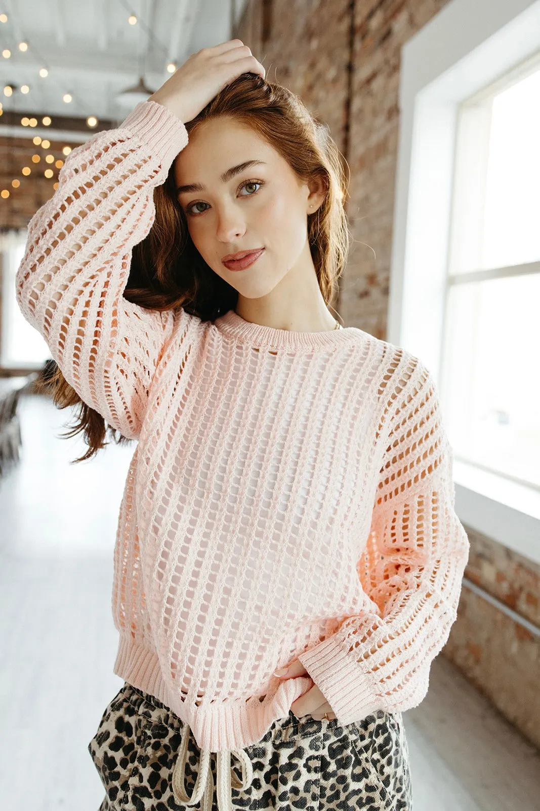 NonFadeFinish ContrastPlacket Pink Sand Top