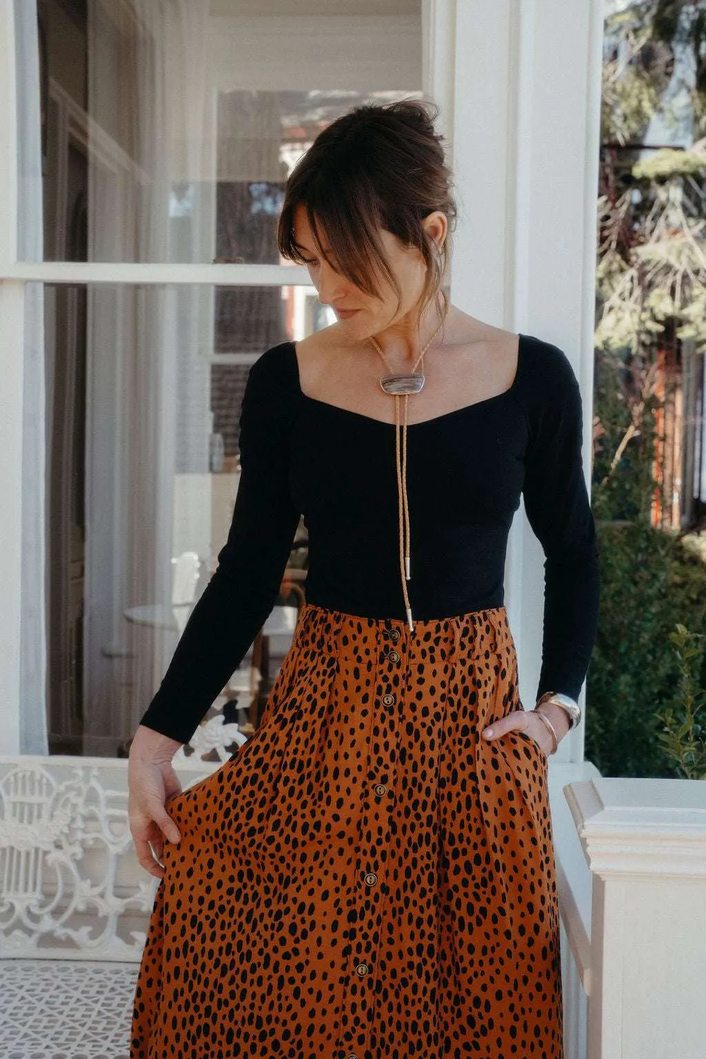 Odor control Abrasion Resistant Surface Trices Skirt in Bam Bam Challis