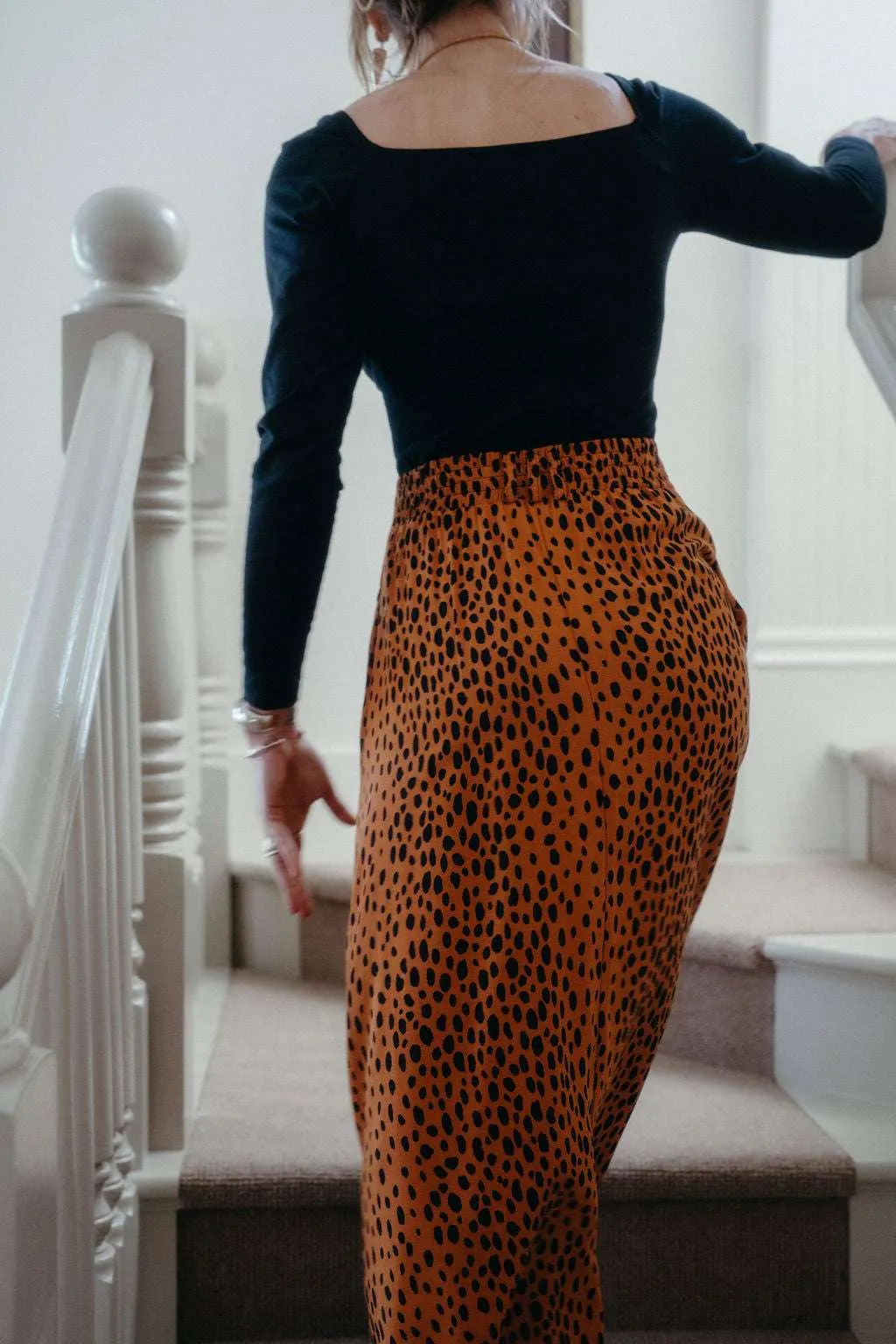 Trices Skirt in Bam Bam Challis Durable Waistband Secure Cuff Design