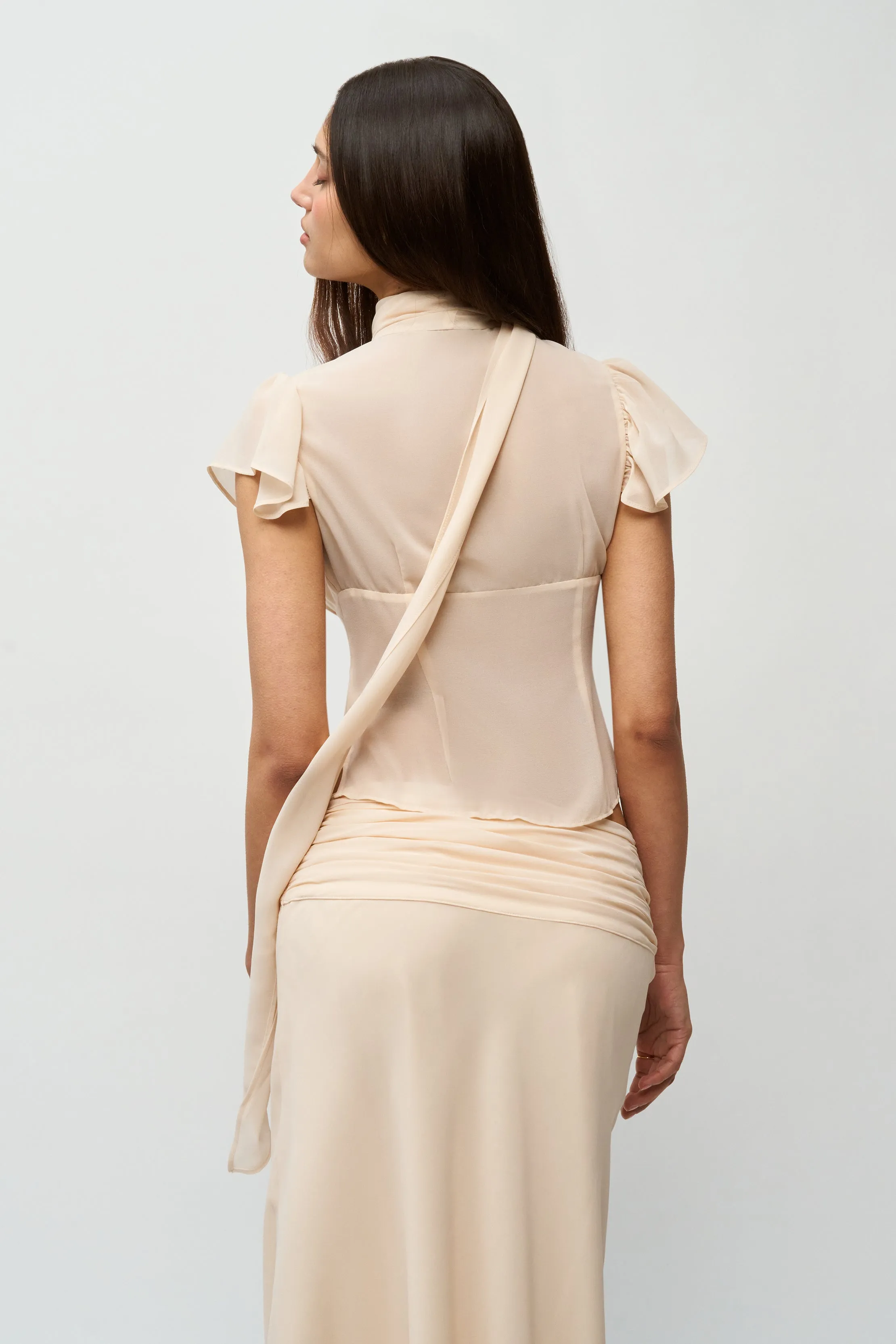 Odor Resistant Material Tagless Collar Ara Top